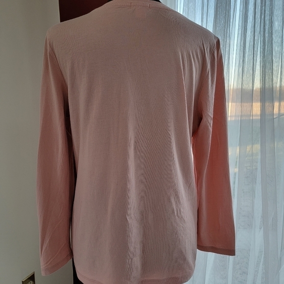 J Crew Dusty Pink Lace Overlay Tshirt Size M - Picture 3 of 10